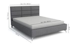 Łóżko na wysokich nogach Martin-d W6 wymiary