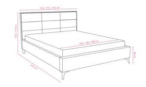 Łóżko na wysokich nogach Martin-e W6 rysunek