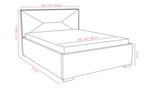 Łóżko z pojemnikiem Puro 2-r W14 rysunek